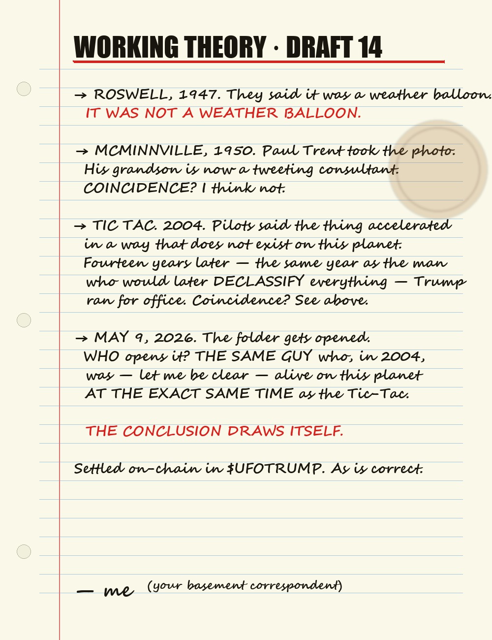 The handwritten manifesto, draft 14